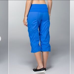 Lululemon Studio Crop Pipe DreamBlue Pants No Liner Pockets Drawstring Sz 8